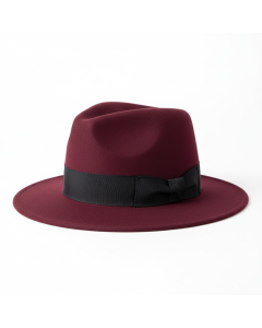 Chapeau fedora en feutre de laine Classic - Bordeaux