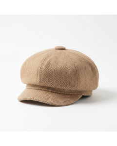 Casquette gavroche en tweed Baker - Camel