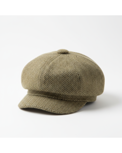 Casquette gavroche en tweed Baker - Kaki