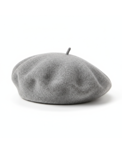 Béret en laine feutrée Parisienne - Gris chiné