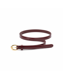 Ceinture fine en cuir verni Chic - Bordeaux