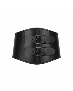 Ceinture corset large en cuir noir Statement - Noir