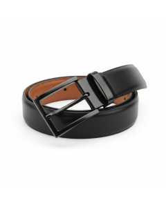 Ceinture réversible cuir noir/cognac Duo - Noir