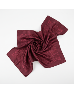 Foulard carré en soie 90x90 Floral - Bordeaux