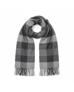 Étole en laine à carreaux Winter - Gris chiné