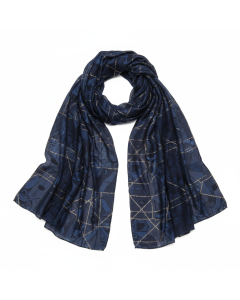 Art geometric-print lightweight modal scarf