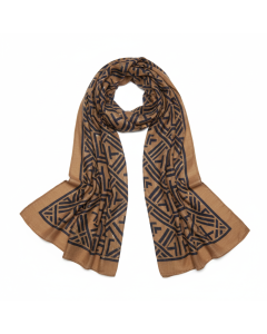 Foulard léger en modal imprimé géométrique Art - Camel