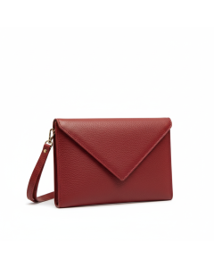 Pochette enveloppe cuir grainé Lettre - Rouge
