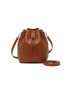 Sac seau en cuir souple Bohème - Cognac