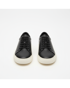 Basket minimaliste en cuir blanc Essential - Noir - 41