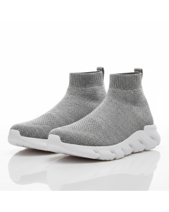 Sneaker en maille tricotée Knit Runner - Gris chiné - 42