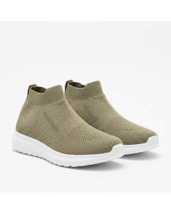 Sneaker en maille tricotée Knit Runner - Kaki - 42
