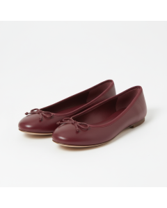 Ballerine en cuir nappa nœud Classique - Bordeaux - 35