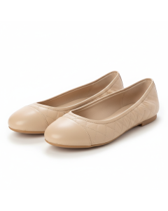 Gesteppte Leder-Ballerina Couture