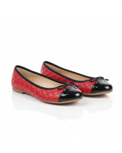 Ballerine cuir matelassé Couture - Rouge - 38