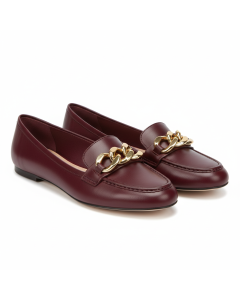 Ballerine mocassin à chaîne Luxe - Bordeaux - 37