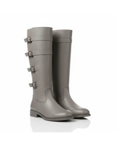 Botte haute cuir souple Cavalière - Gris chiné - 38