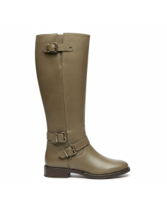 Botte haute cuir souple Cavalière - Kaki - 38