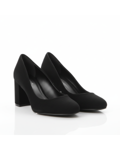 Confort suede block-heel court shoe