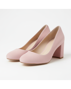 Escarpin en daim talon bloc Confort - Rose poudré - 41