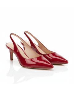 Escarpin slingback à bride Marie - Rouge - 45
