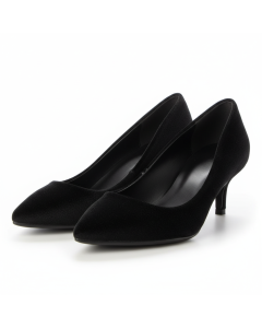 Escarpin kitten heel en velours Rétro - Noir - 37