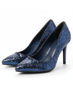 Sparkle sequinned evening court shoe