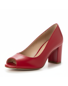 Escarpin bout ouvert peep-toe Estival - Rouge - 41