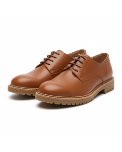 Derby femme en cuir vegan Equal - Cognac - 42