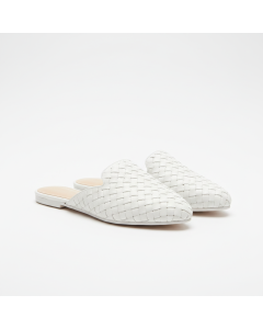 Mule tressée en cuir Artisan - Blanc - 45