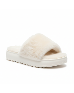 Claquette fourrée Hygge - Blanc - 35