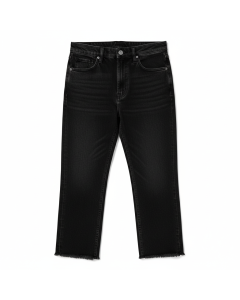 Jean straight cropped effiloché Edge - Noir - 46