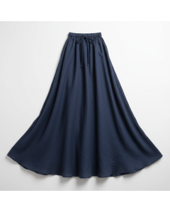 Jupe longue en lin Toscane - Bleu marine - 34