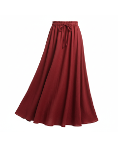 Jupe longue en lin Toscane - Rouge - 34