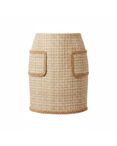 Jupe en tweed bouclé Parisienne - Camel - 36