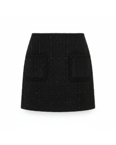 Jupe en tweed bouclé Parisienne - Noir - 36