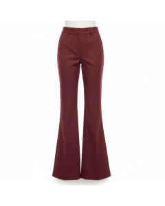 Pantalon flare taille haute années 70 Retro - Bordeaux - 38