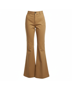 Pantalon flare taille haute années 70 Retro - Kaki - 38