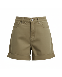 Short en jean taille haute Summer - Kaki - 36