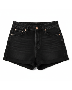 Short en jean taille haute Summer - Noir - 36