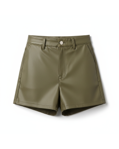 Short en cuir vegan Rock Star - Kaki - 40