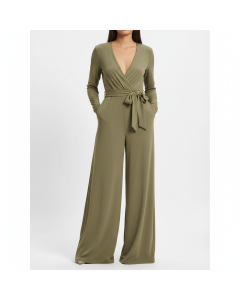 Combinaison pantalon en crêpe Audace - Kaki - XXL