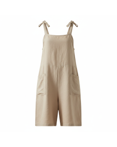 Combinaison short en lin Vacances - Beige - L