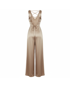 Overall mit offenem Rücken aus Satin Éclat