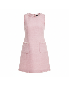 Robe trapèze en tweed Chanel Spirit - Rose poudré - S