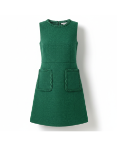 Robe trapèze en tweed Chanel Spirit - Vert sapin - S