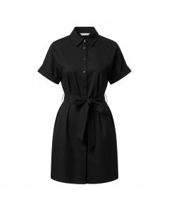 Robe chemise rayée Rivage - Noir - L