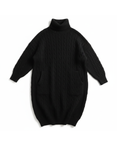 Robe pull longue oversize Hygge - Noir - L