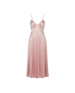 Robe midi plissée Grâce - Rose poudré - XXL