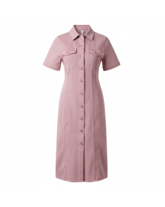 Robe midi en denim Charlotte - Rose poudré - XXL
